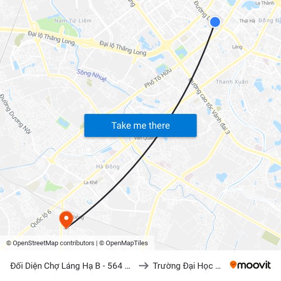 Đối Diện Chợ Láng Hạ B - 564 Đường Láng to Trường Đại Học Đại Nam map