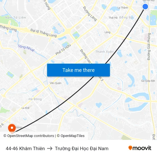 44-46 Khâm Thiên to Trường Đại Học Đại Nam map