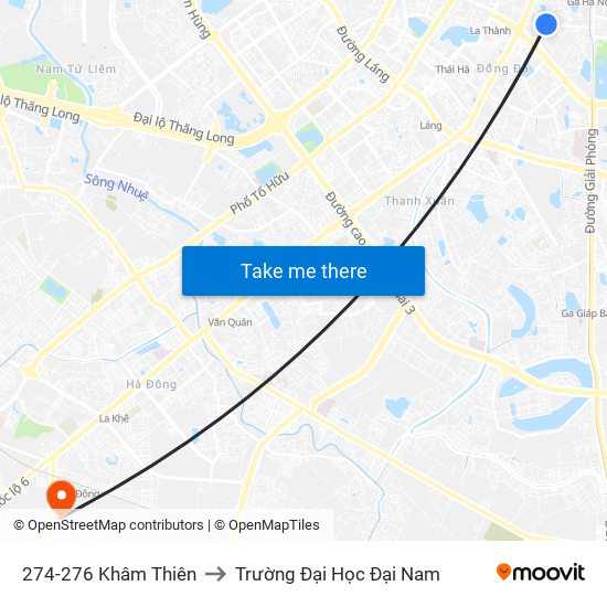 274-276 Khâm Thiên to Trường Đại Học Đại Nam map