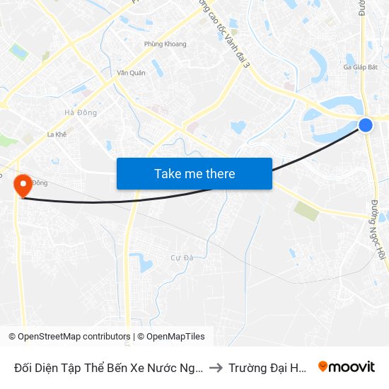Đối Diện Tập Thể Bến Xe Nước Ngầm Hà Nội - Ngọc Hồi to Trường Đại Học Đại Nam map
