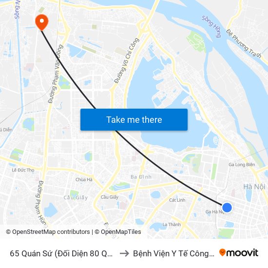 65 Quán Sứ (Đối Diện 80 Quán Sứ) to Bệnh Viện Y Tế Công Cộng map