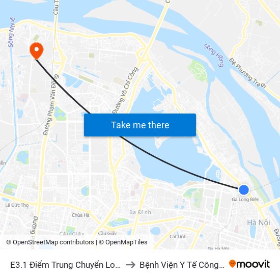 E3.1 Điểm Trung Chuyển Long Biên to Bệnh Viện Y Tế Công Cộng map