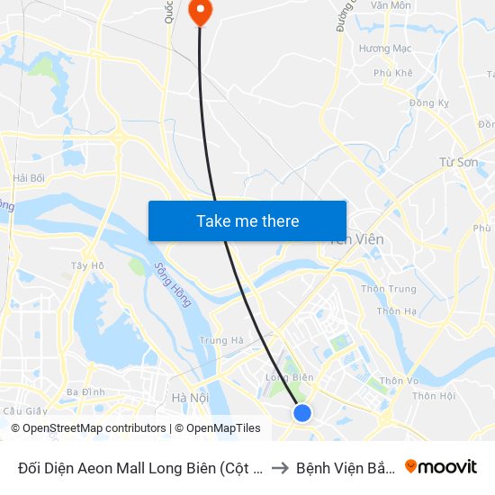 Đối Diện Aeon Mall Long Biên (Cột Điện T4a/2a-B Đường Cổ Linh) to Bệnh Viện Bắc Thăng Long map