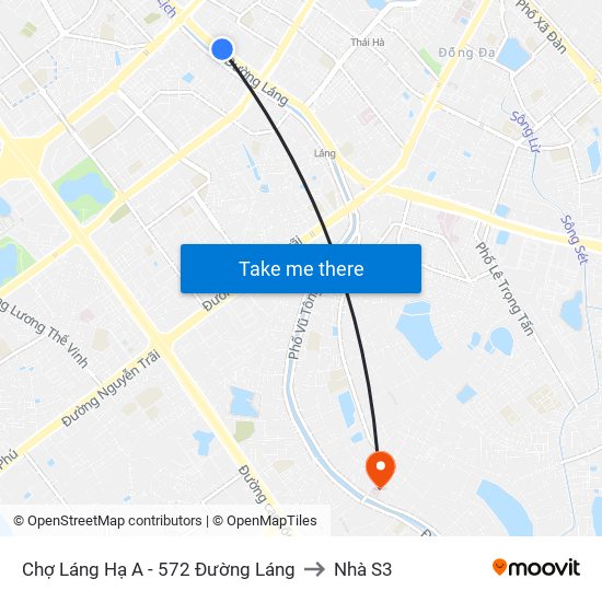 Chợ Láng Hạ A - 572 Đường Láng to Nhà S3 map