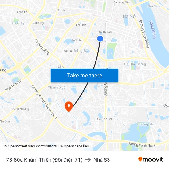 78-80a Khâm Thiên (Đối Diện 71) to Nhà S3 map