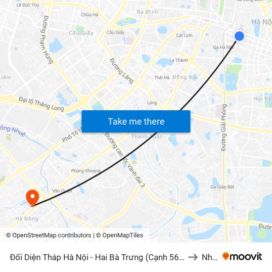 Đối Diện Tháp Hà Nội - Hai Bà Trưng (Cạnh 56 Hai Bà Trưng) to Nhà F map