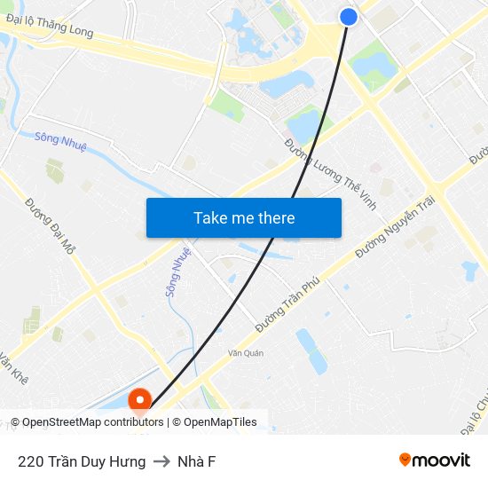 220 Trần Duy Hưng to Nhà F map