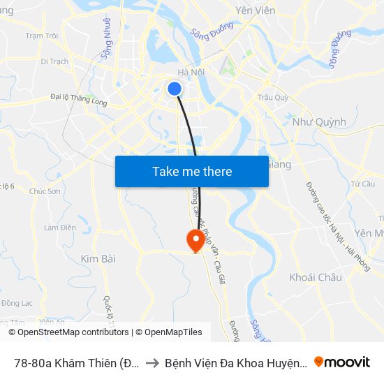 78-80a Khâm Thiên (Đối Diện 71) to Bệnh Viện Đa Khoa Huyện Thường Tín map