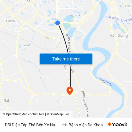 Đối Diện Tập Thể Bến Xe Nước Ngầm Hà Nội - Ngọc Hồi to Bệnh Viện Đa Khoa Huyện Thường Tín map