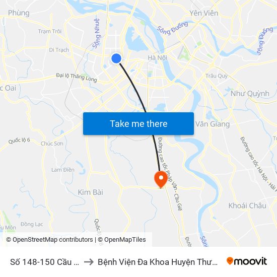 Số 148-150 Cầu Giấy to Bệnh Viện Đa Khoa Huyện Thường Tín map