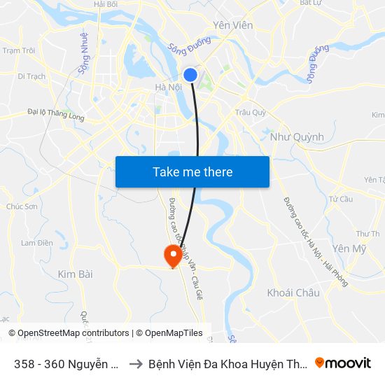 358 - 360 Nguyễn Văn Cừ to Bệnh Viện Đa Khoa Huyện Thường Tín map