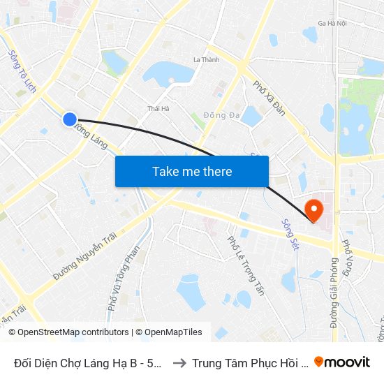 Đối Diện Chợ Láng Hạ B - 564 Đường Láng to Trung Tâm Phục Hồi Chức Năng map