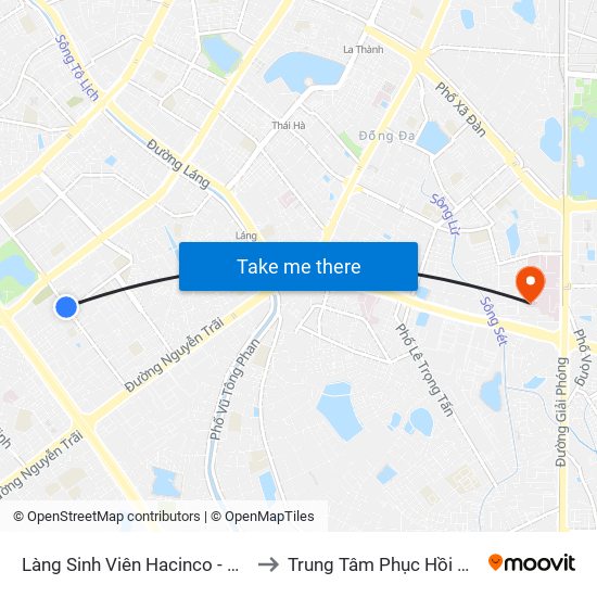 Làng Sinh Viên Hacinco - Nguyễn Tuân to Trung Tâm Phục Hồi Chức Năng map