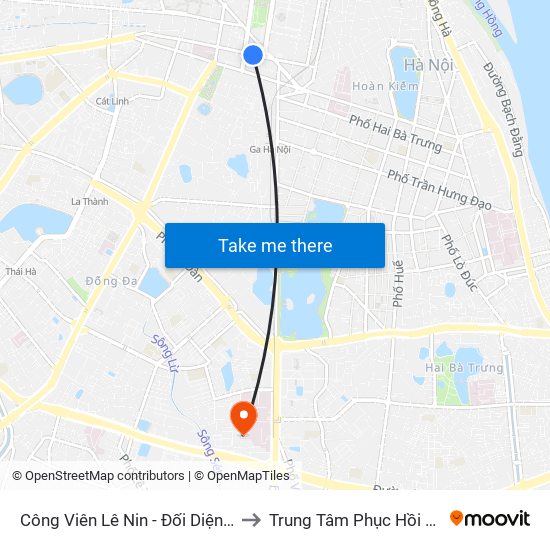 Công Viên Lê Nin - Đối Diện 35 Trần Phú to Trung Tâm Phục Hồi Chức Năng map