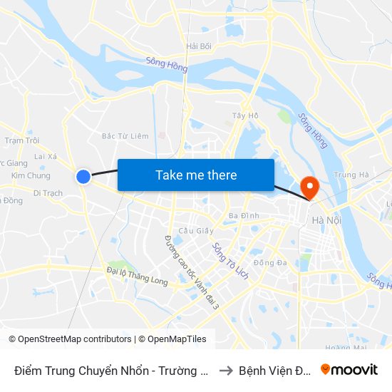 Điểm Trung Chuyển Nhổn - Trường Đại Học Công Nghiệp Hà Nội - Đường 32 to Bệnh Viện Đa Khoa Hoè Nhai map