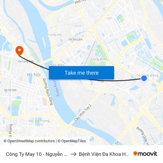 Công Ty May 10 - Nguyễn Văn Linh to Bệnh Viện Đa Khoa Hoè Nhai map