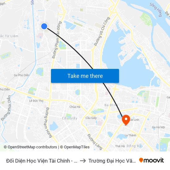Đối Diện Học Viện Tài Chính - Đường Đức Thắng to Trường Đại Học Văn Hoá Hà Nội map