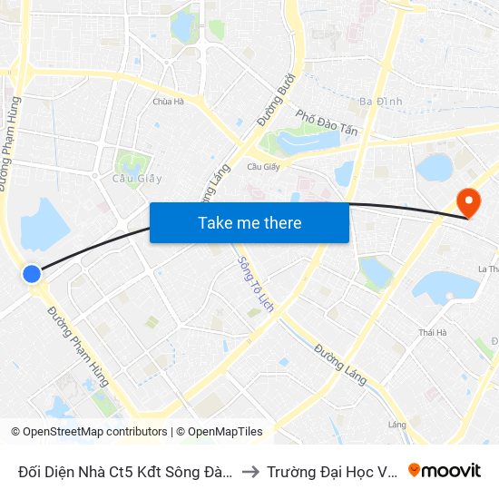 Đối Diện Nhà Ct5 Kđt Sông Đà Mỹ Đình - Phạm Hùng to Trường Đại Học Văn Hoá Hà Nội map