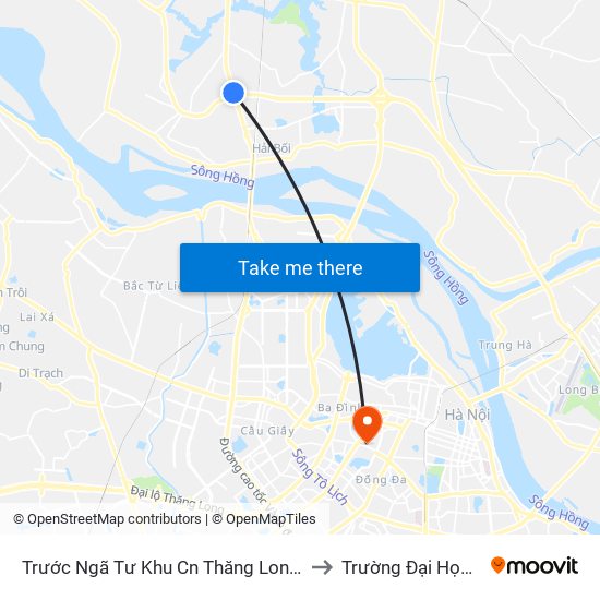 Trước Ngã Tư Khu Cn Thăng Long 100m (Chiều Nội Bài - Hà Nội) to Trường Đại Học Văn Hoá Hà Nội map