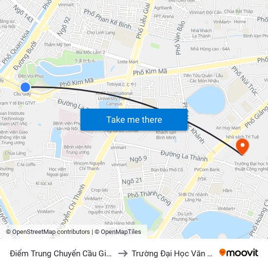 Điểm Trung Chuyển Cầu Giấy - Thủ Lệ 02 to Trường Đại Học Văn Hoá Hà Nội map