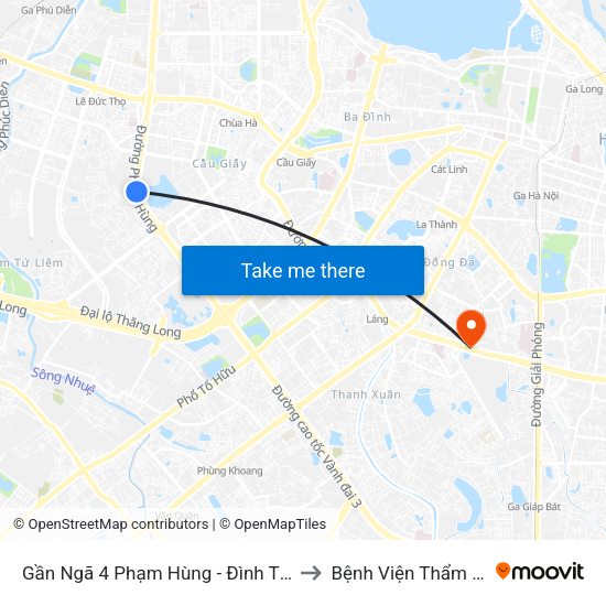 Gần Ngã 4 Phạm Hùng - Đình Thôn (Hướng Đi Khuất Duy Tiến)-Cột Sau to Bệnh Viện Thẩm Mỹ Kangnam Hàn Quốc map