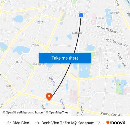 12a Điện Biên Phủ to Bệnh Viện Thẩm Mỹ Kangnam Hàn Quốc map