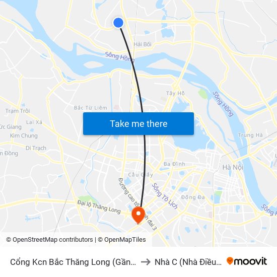 Cổng Kcn Bắc Thăng Long (Gần Cầu Vượt Bộ Hành) to Nhà C (Nhà Điều Trị Nội Trú) map