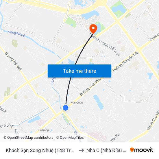 Khách Sạn Sông Nhuệ (148 Trần Phú- Hà Đông) to Nhà C (Nhà Điều Trị Nội Trú) map