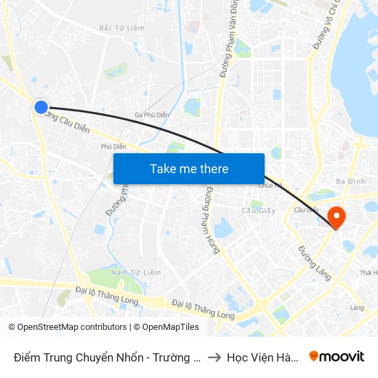 Điểm Trung Chuyển Nhổn - Trường Đại Học Công Nghiệp Hà Nội - Đường 32 to Học Viện Hành Chính Quốc Gia map