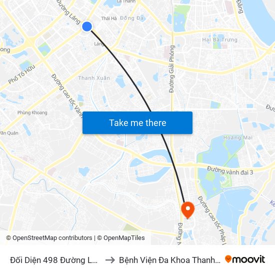 Đối Diện 498 Đường Láng to Bệnh Viện Đa Khoa Thanh Trì map