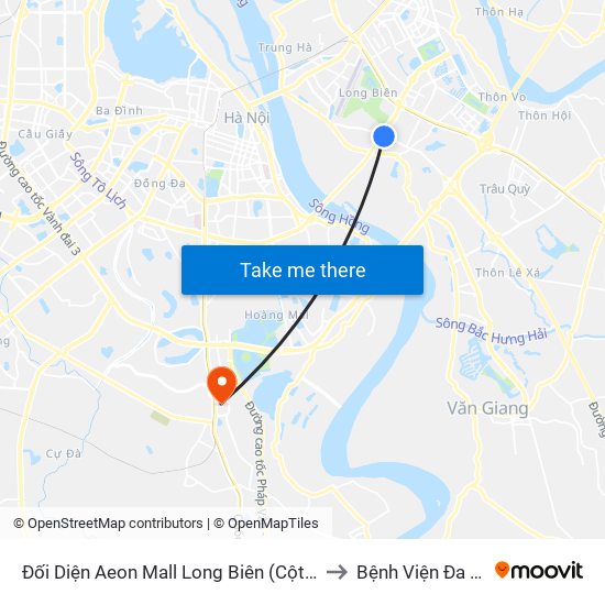 Đối Diện Aeon Mall Long Biên (Cột Điện T4a/2a-B Đường Cổ Linh) to Bệnh Viện Đa Khoa Thanh Trì map