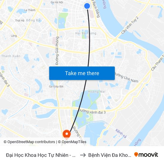 Đại Học Khoa Học Tự Nhiên - 19 Lê Thánh Tông to Bệnh Viện Đa Khoa Thanh Trì map