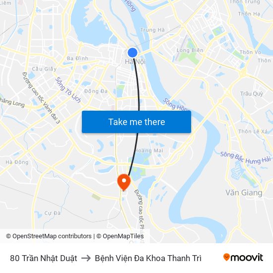 80 Trần Nhật Duật to Bệnh Viện Đa Khoa Thanh Trì map