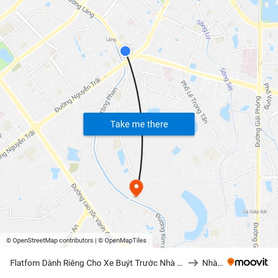 Flatfom Dành Riêng Cho Xe Buýt Trước Nhà 45 Đường Láng to Nhà S6 map