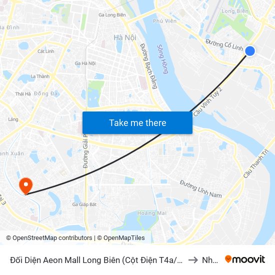 Đối Diện Aeon Mall Long Biên (Cột Điện T4a/2a-B Đường Cổ Linh) to Nhà S6 map