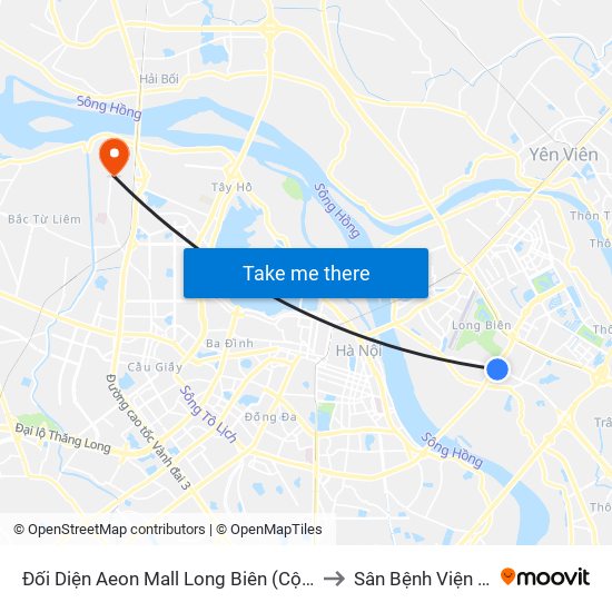 Đối Diện Aeon Mall Long Biên (Cột Điện T4a/2a-B Đường Cổ Linh) to Sân Bệnh Viện Y Tế Công Cộng map