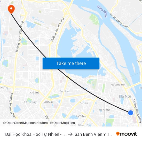 Đại Học Khoa Học Tự Nhiên - 19 Lê Thánh Tông to Sân Bệnh Viện Y Tế Công Cộng map