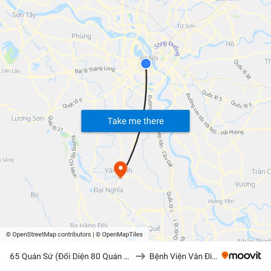 65 Quán Sứ (Đối Diện 80 Quán Sứ) to Bệnh Viện Vân Đình map