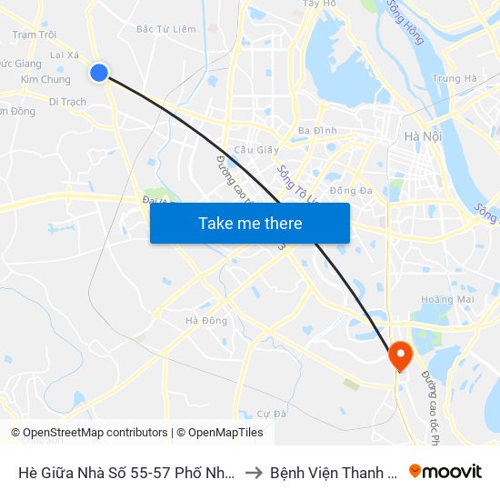 Hè Giữa Nhà Số 55-57 Phố Nhổn to Bệnh Viện Thanh Trì map