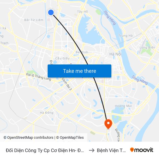 Đối Diện Công Ty Cp Cơ Điện Hn- Đường Đức Thắng to Bệnh Viện Thanh Trì map