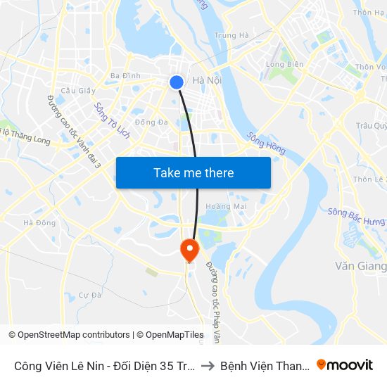 Công Viên Lê Nin - Đối Diện 35 Trần Phú to Bệnh Viện Thanh Trì map