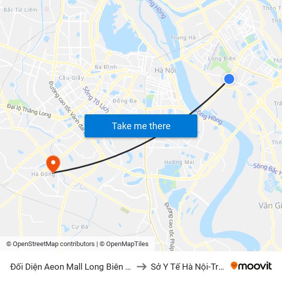 Đối Diện Aeon Mall Long Biên (Cột Điện T4a/2a-B Đường Cổ Linh) to Sở Y Tế Hà Nội-Trung Tâm Y Tế Hà Đông map
