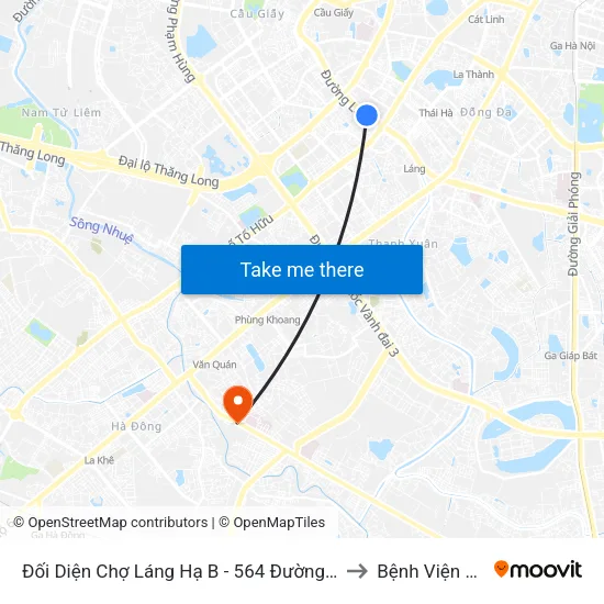 Đối Diện Chợ Láng Hạ B - 564 Đường Láng to Bệnh Viện 103 map
