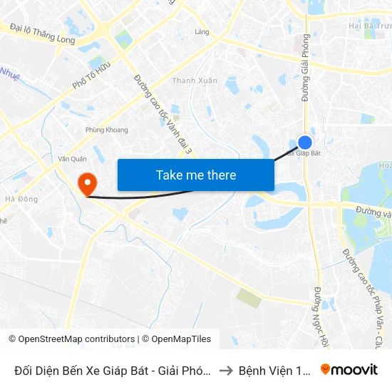 Đối Diện Bến Xe Giáp Bát - Giải Phóng to Bệnh Viện 103 map