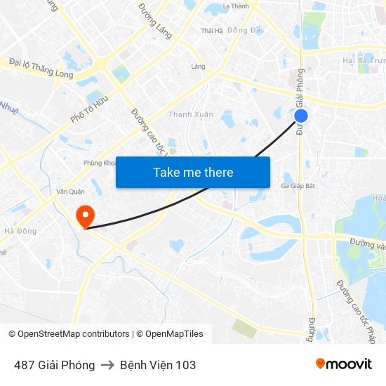 487 Giải Phóng to Bệnh Viện 103 map