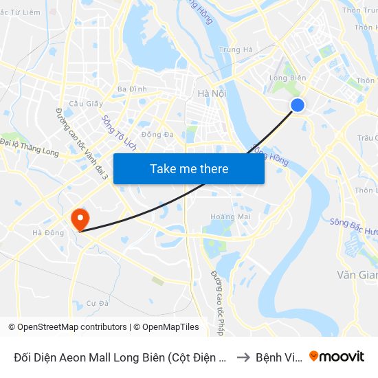 Đối Diện Aeon Mall Long Biên (Cột Điện T4a/2a-B Đường Cổ Linh) to Bệnh Viện 103 map