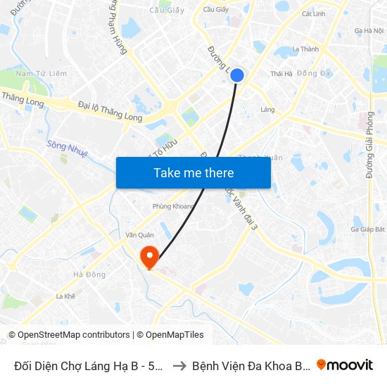 Đối Diện Chợ Láng Hạ B - 564 Đường Láng to Bệnh Viện Đa Khoa Bình Minh 36 map