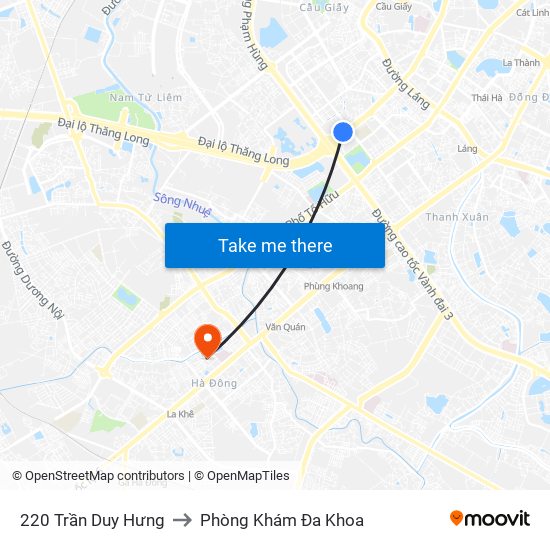 220 Trần Duy Hưng to Phòng Khám Đa Khoa map