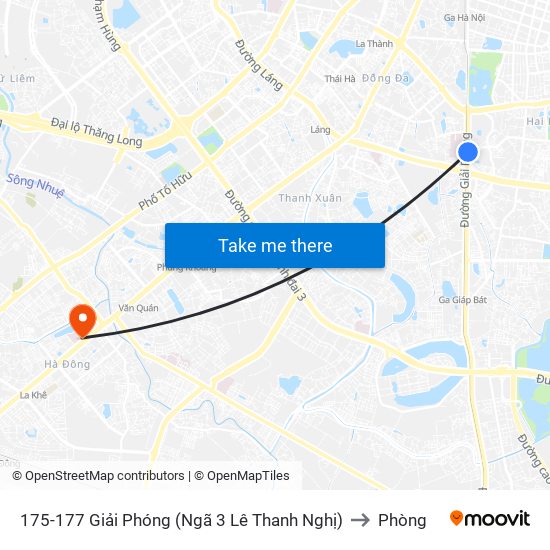 175-177 Giải Phóng (Ngã 3 Lê Thanh Nghị) to Phòng map