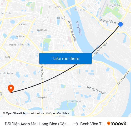 Đối Diện Aeon Mall Long Biên (Cột Điện T4a/2a-B Đường Cổ Linh) to Bệnh Viện Trường Giang map